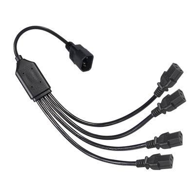 黒いリールアングルコネクタ H05vv Fプラグ Iec C13 Iecc14 男性から女性へ Y スプリッターケーブル電源延長コード