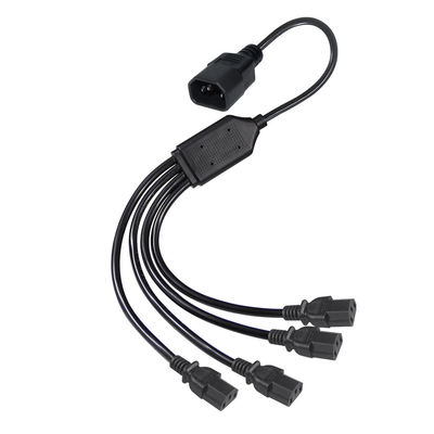 黒いリールアングルコネクタ H05vv Fプラグ Iec C13 Iecc14 男性から女性へ Y スプリッターケーブル電源延長コード