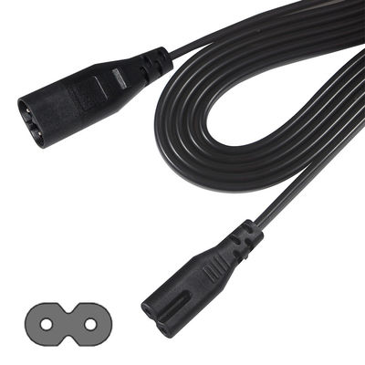 0.5M VDE 250V 2.5A H03VVH2-F 0.75MM2 2コア IEC C7 から IEC C8 電源延長コード
