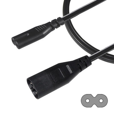 0.5M VDE 250V 2.5A H03VVH2-F 0.75MM2 2コア IEC C7 から IEC C8 電源延長コード