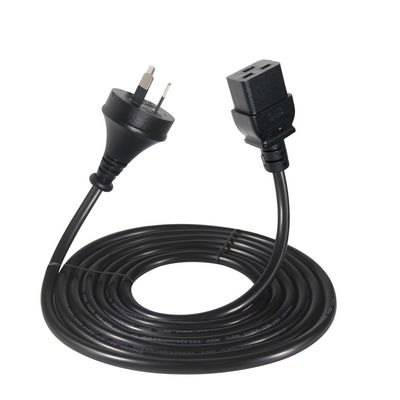 6フィート PVC ジャケット オーストラリア 3ピンプラグ IEC 60320 C19 サーバーPDUのための電源コード