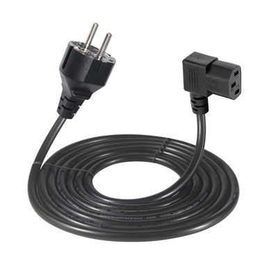 CEE7-7 右アングル C13 電源コード 1.8m PVC HO5VV-F3G