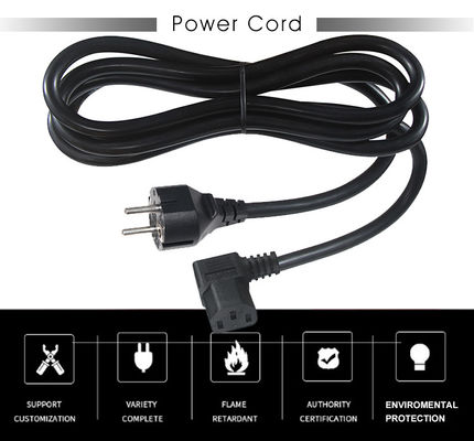 CEE7-7 右アングル C13 電源コード 1.8m PVC HO5VV-F3G