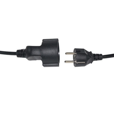 シュコ EUプラグ延長ケーブル 0.3M H05VV-F 3x0.75mm2 CE VDE