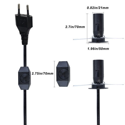 3ft-6ft塩ランプ電源ケーブル E12 E14 E26 E27ランプホルダーとオン/オフスイッチ
