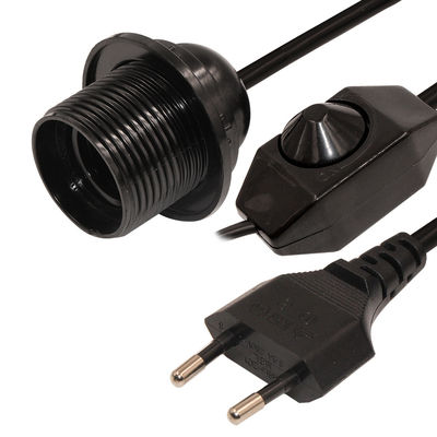 6フィートのヨーロッパ2本のAC電源延長コードE12 セット ワイヤークリップとエジソンランプソケット