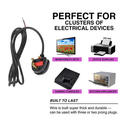 UK 3ピン BS1363 から IEC C13 電源コード H05VV-F 3x0.5mm2