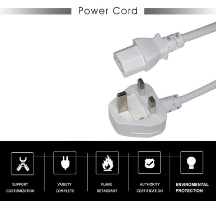 イギリス BS1363 から IEC C13 電源ケーブル 3G 0.75mm2 銅の延長ケーブル