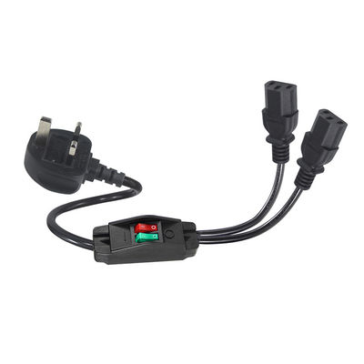 イギリス プラグ スタンダード Y 形 2 In 1 AC ケーブル スプリッタ 7A 評価 顧客の要求を満たす