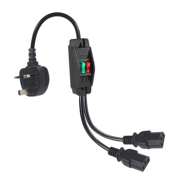 イギリス プラグ スタンダード Y 形 2 In 1 AC ケーブル スプリッタ 7A 評価 顧客の要求を満たす