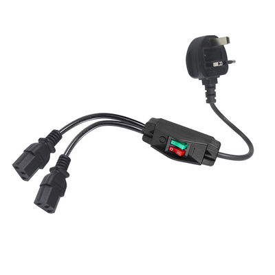 イギリス プラグ スタンダード Y 形 2 In 1 AC ケーブル スプリッタ 7A 評価 顧客の要求を満たす