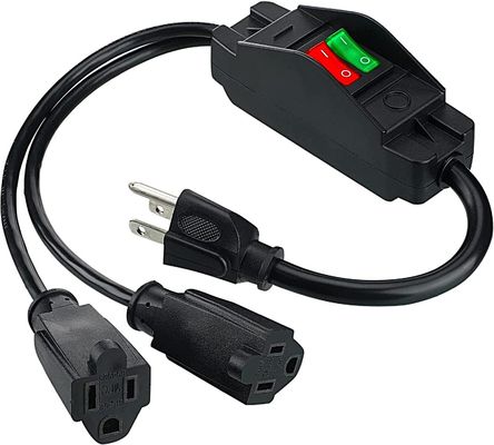 選択可能 125V 15A NEMA 5-15 515 へのプラグ 2 つの出口 US 3Pin オンオフ スイッチ 電力延長コード Y スプリッター