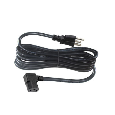US 3ピンプラグから右角 IEC C13 電源コード 3フィート