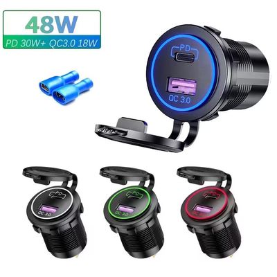 OEM/ODM 歓迎 5V Pd 45W Qc と充電 USB C 煙草点灯器 自動車充電器アダプター