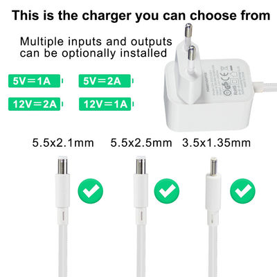 壁に設置された欧州のスイッチング電源アダプタ 5V 1A 2A 3A Euプラグ Ac Dc
