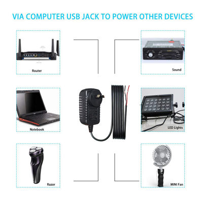 AU プラグイン DC電源アダプター 5V 3A 輸出 LEDモニターと急速充電
