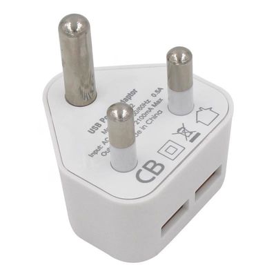 5V 2.1A 双 USB 充電器 南アフリカとインド向け 移動電源アダプタ