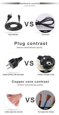1.5M VDE CEE ユーロプラグケーブル イーコ コンピュータ EU メール シャッコ 10A 電源コード AC アダプター シャッコ C5