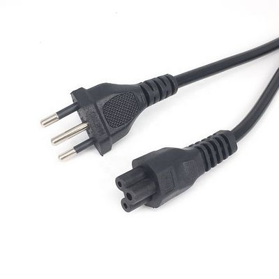 IEC320 C5 3 丸ピン電源コード ブラジル NBR14136 標準 3x0.75 平方コア