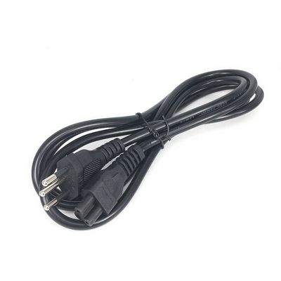 IEC320 C5 3 丸ピン電源コード ブラジル NBR14136 標準 3x0.75 平方コア