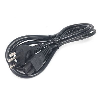 IEC320 C5 3 丸ピン電源コード ブラジル NBR14136 標準 3x0.75 平方コア