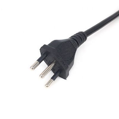 IEC320 C5 3 丸ピン電源コード ブラジル NBR14136 標準 3x0.75 平方コア