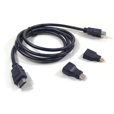 1.5m HDMI 3-in-1 ケーブル Mini Micro to HDMI オス-オス 金メッキコネクタ
