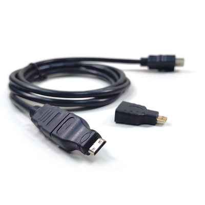 1.5m HDMI 3-in-1 ケーブル Mini Micro to HDMI オス-オス 金メッキコネクタ