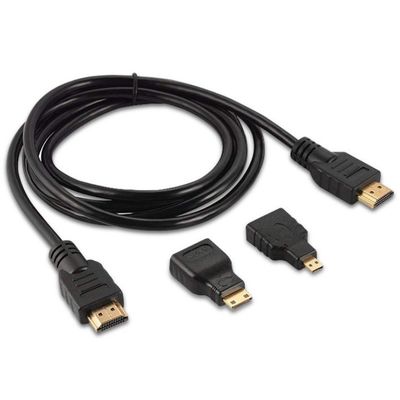 1.5m HDMI 3-in-1 ケーブル Mini Micro to HDMI オス-オス 金メッキコネクタ
