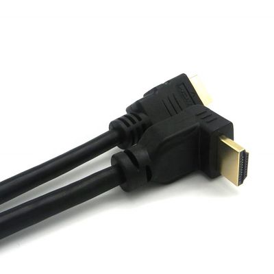 90度角金コネクタ 2.0V 4K 60Hz HDMIケーブル 1.5m マルチメディア用
