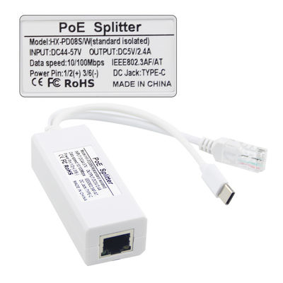 USB 48V POE スプリッターから12V カメラ 802.3af USBタイプC シングルランポート 1A 1.2A