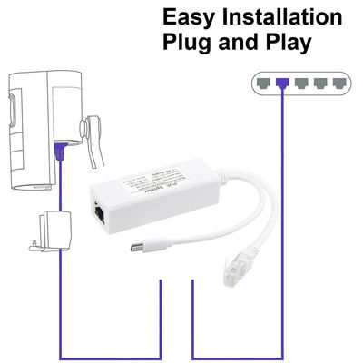 USB 48V POE スプリッターから12V カメラ 802.3af USBタイプC シングルランポート 1A 1.2A
