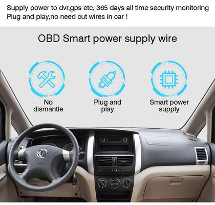 5V 12V 自動車充電器 電源延長ケーブル OBD-2 から C タイプ USB-C ケーブル ダッシュカメラ