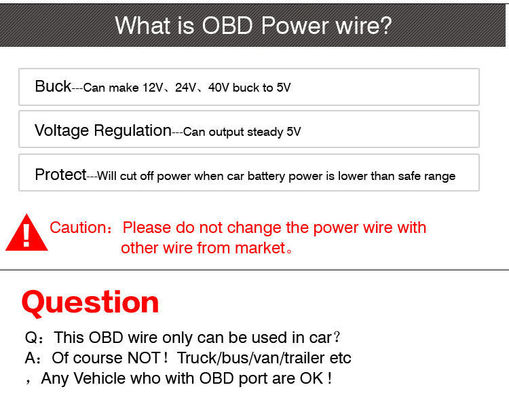 5V 12V 自動車充電器 電源延長ケーブル OBD-2 から C タイプ USB-C ケーブル ダッシュカメラ