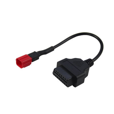 6ピンのモーターバイク診断OBDアダプター Euro5 エンジン分析器 12V/24V 長さ30cm