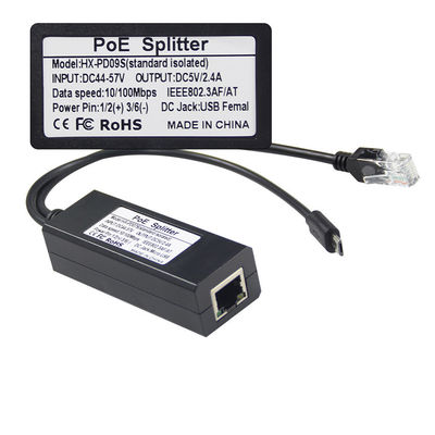 48V から 5V 2.4A MAX POE スプリッタ USB-C 12W プライベートモールド NO 入力 100-240V AC 50/60Hz