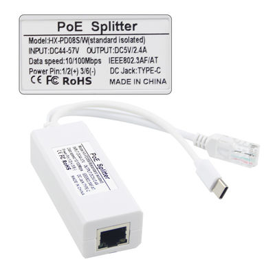 1Gbps スイッチ容量 パッシブ PoE から DC 5.5x2.1mm ジャック 12V スプリッター データ転送
