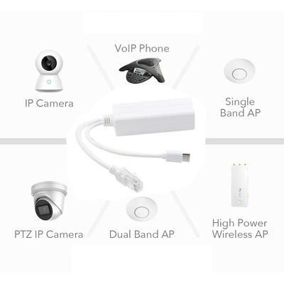 1Gbps スイッチ容量 パッシブ PoE から DC 5.5x2.1mm ジャック 12V スプリッター データ転送