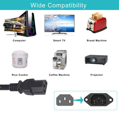 家庭用電器 IP54 GFCI NEMA 5-15P から IEC 60320 C13 に対応する屋外ケーブル 女性 0.5m のケーブル長さ