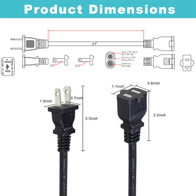 US 2本目 男性から女性 NEMA 1-15PからNEMA1-15R CPU PDU拡張ケーブル