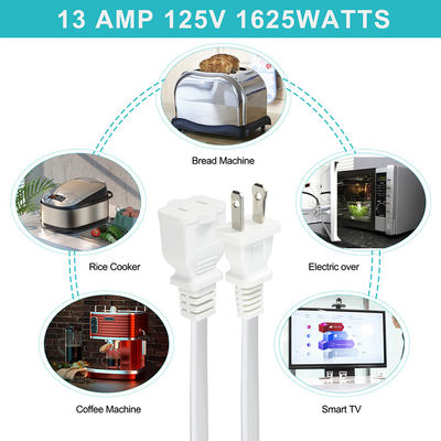 NEMA 1-15P - NEMA 1-15R AC電源コード 0.8M