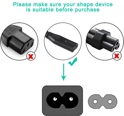 ユニバーサル 2prong AC 電源コード EU 2PIN To IEC 女性 C7 ソケット 0.75MM