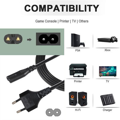 ユニバーサル 2prong AC 電源コード EU 2PIN To IEC 女性 C7 ソケット 0.75MM