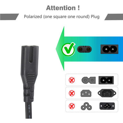 ユニバーサル 2prong AC 電源コード EU 2PIN To IEC 女性 C7 ソケット 0.75MM