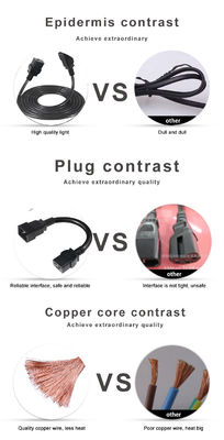 C20 男性から電源ソケット C19 15A 黒 H05vvf 3G 1.5Mm 250V 10A 13A 16A 供給電源コード
