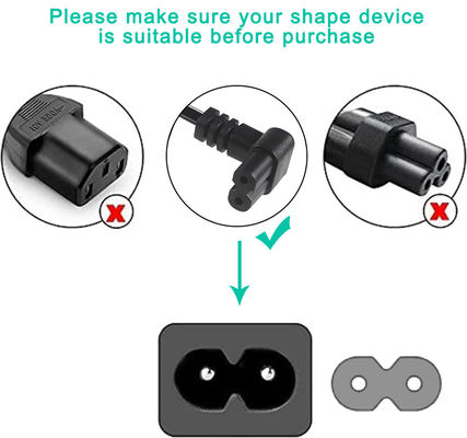 イタリア 2ピンACプラグ ヨーロッパのケーブルC7接続器 拡張子 Psu ラップトップ電源コード Eu 2-PIN C7