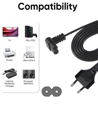 イタリア 2ピンACプラグ ヨーロッパのケーブルC7接続器 拡張子 Psu ラップトップ電源コード Eu 2-PIN C7