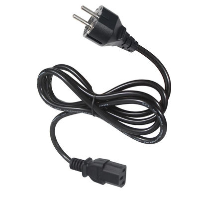 3Prong VDE 承認 CEE 7/7 3ピンプラグ C13 女性付きブラック電源コード
