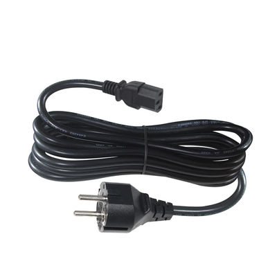 3Prong VDE 承認 CEE 7/7 3ピンプラグ C13 女性付きブラック電源コード
