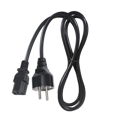 3Prong VDE 承認 CEE 7/7 3ピンプラグ C13 女性付きブラック電源コード